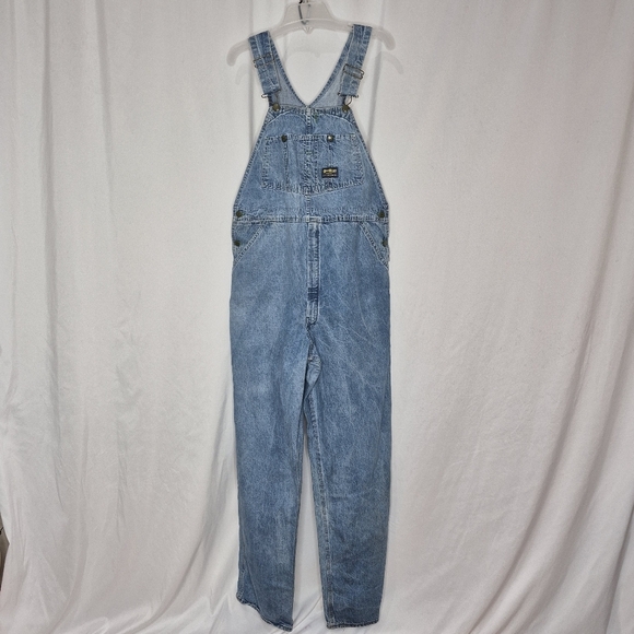 OshKosh B'Gosh Vintage Denim Overalls - Size 38 ** Stained - Picture 1 of 15